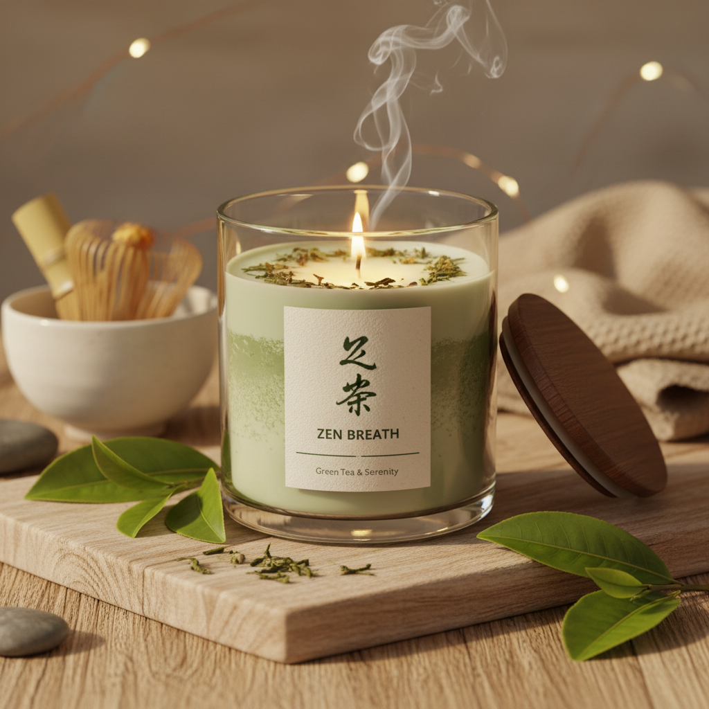 Bougie parfumée maison au thé vert