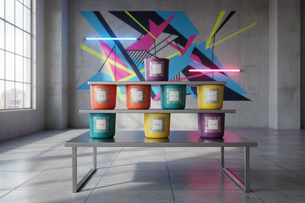 Urban Colorful Candle Showcase